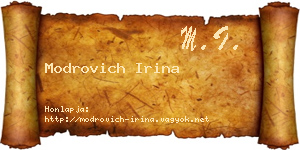 Modrovich Irina névjegykártya
